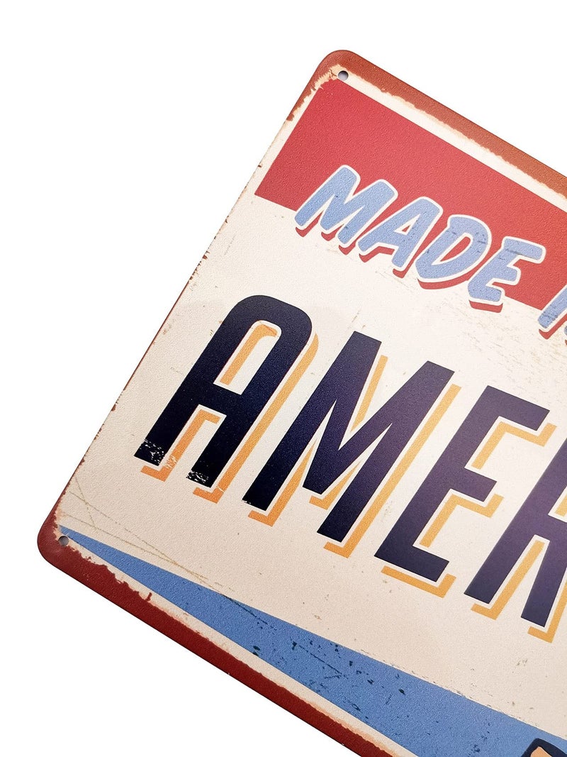ERLOOD Made in America Retro Metal Vintage Tin Sign 12 x 8 - Image 2